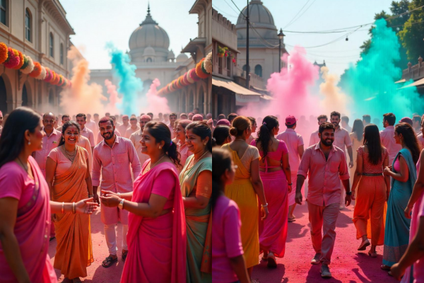 Holi festival celebrated