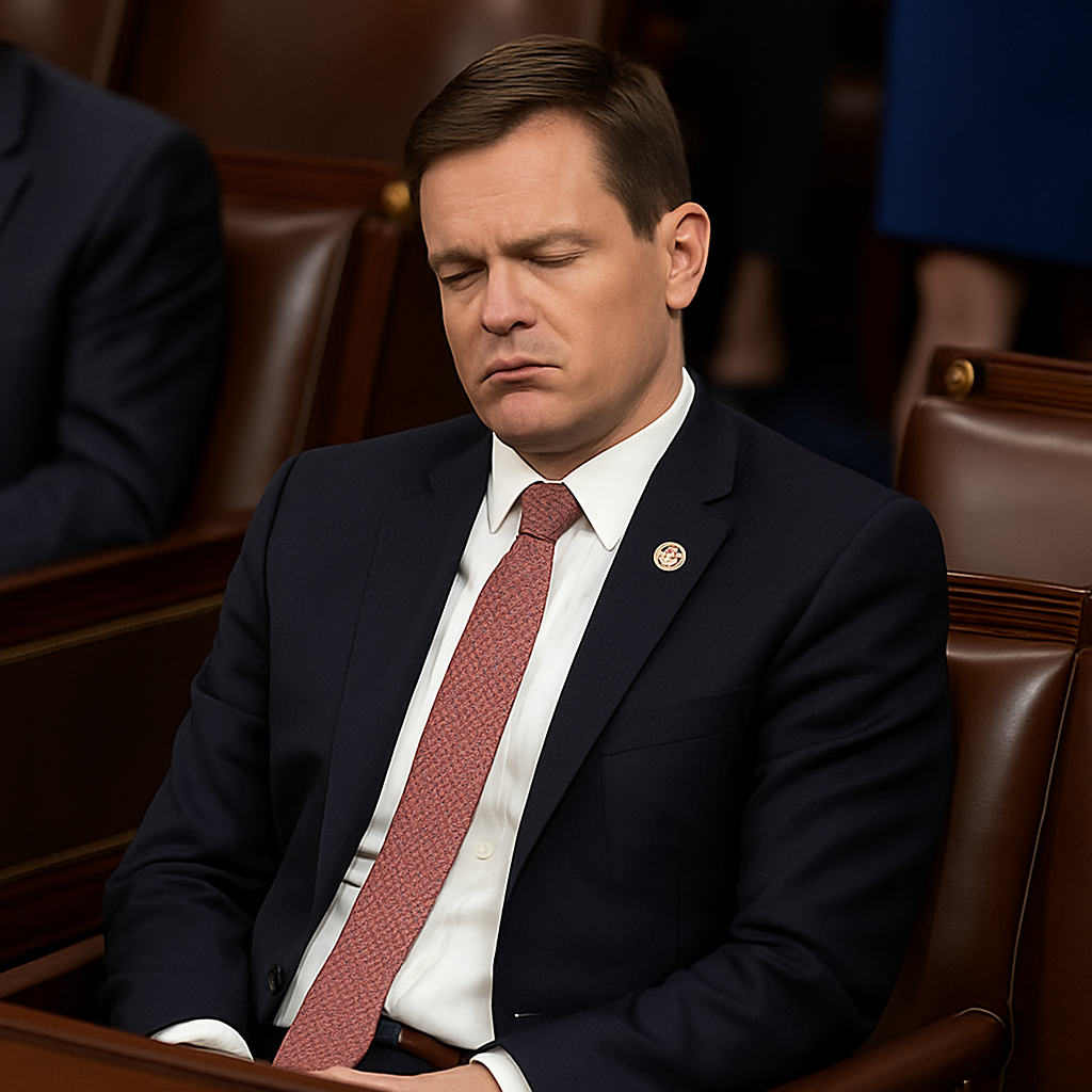 Congressman Blake Moore of Utah was recently seen dozing off during a House session