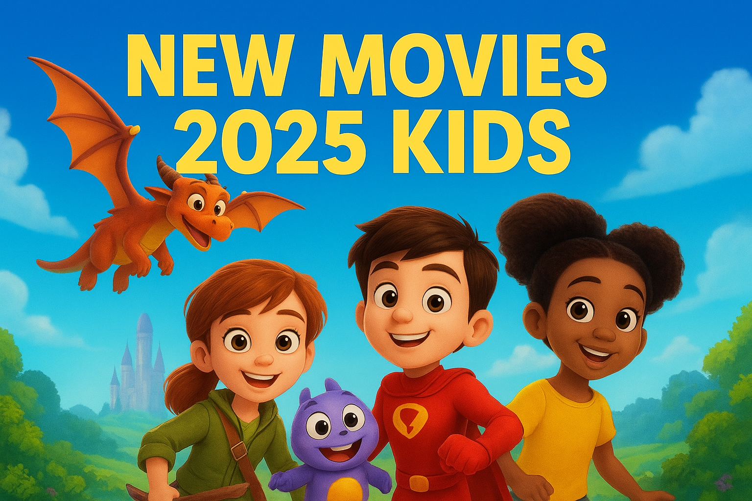 New movies 2025 for kids featuring colorful animated characters and family-friendly adventures